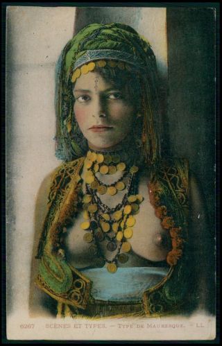 North Africa Ethnic Arab Nude Woman Vintage C1910 - 1920s Postcard Cd23