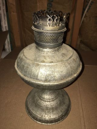 Vintage Antique Rayo Kerosine Oil Lamp Lantern Unusual Textured Finish Body Only 4