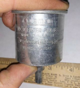 Vintage Coleman No.  0 Aluminum Filter Funnel - Made In Usa