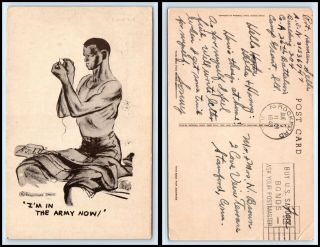 1943 Postcard - Artist Signed " Marshall " ? " I 