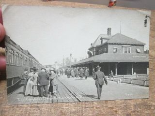 Vintage Train Station Real Photo Postcard Ill.  Central Depot