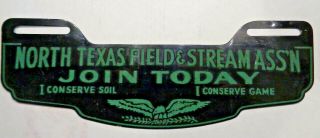 Vintage Wichita Falls Tx License Plate Topper North Texas Field & Stream