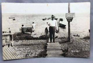 1930s Yellow Lake Walton Camp Webster Wisconsin Rppc Real Photo Postcard Fishing