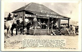 Del Rio,  Texas Rppc Real Photo Postcard Judge Roy Bean Office Building 1940s