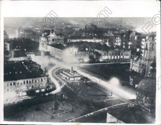 1932 Moscow Russia Pushkin Square At Night In Early Time Lapse Press Photo
