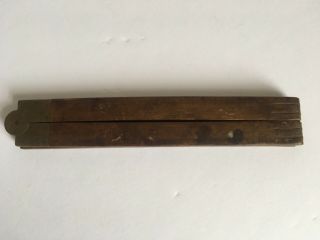 Antique Warranted Boxwood Carpenter ' s Folding Ruler 24 