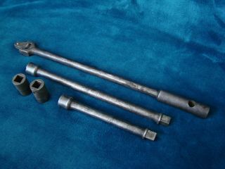Vintage Usa Owatonna Tool Co Otc 1/2 " Breaker Bar,  Extentions And Sockets