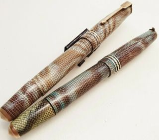 SNAKESKIN fountain pen piston filler 1960 ' s snake skin Czechoslovakia VINTAGE 5