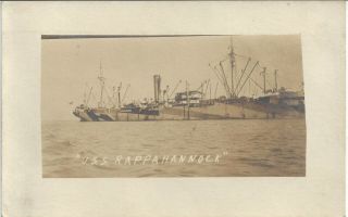 Uss Rappahannock Af - 6 Ex Id 1854,  Real Photo Picture Post Card,  Wwi,