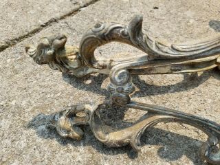 (3) Victorian/vintage/antique Heavy Pewter/Copper Clad Lamp Dragon Heads. 4