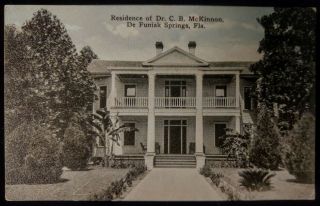 Vintage Postcard C.  B.  Mckinnon Residence Defuniak Springs,  Fl