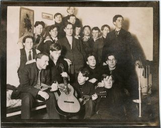Buddies In A Dorm Room Mandolins Guitar Fashion Poster Vintage Snapshot Photo