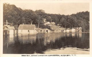 Alton Bay Nh 2nd Adventist Christian Campground @ Back Bay Boathouses Rppc 1920s