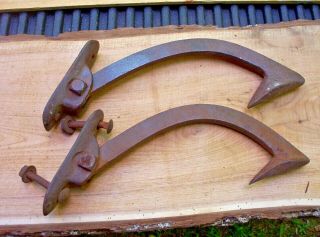Vintage Rusty Logging Tool Cant Hook X 2 T Duby Glidden Wisconsin