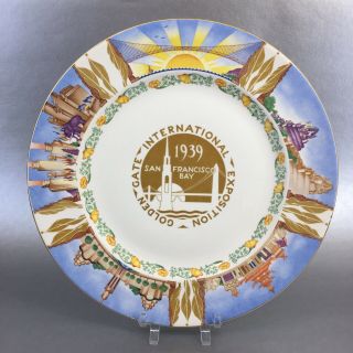 1939 Exposition Souvenir Plate San Francisco Golden Gate International Antique
