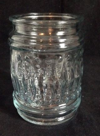 Vintage Clear Glass Ribbed Jelly Jar Porch Light Replacement Globe