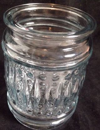 Vintage Clear Glass Ribbed Jelly Jar Porch Light Replacement Globe 2