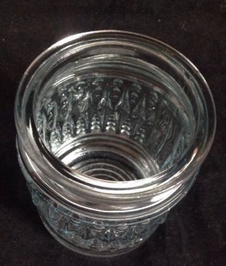 Vintage Clear Glass Ribbed Jelly Jar Porch Light Replacement Globe 3