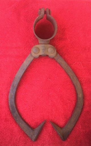 Vintage Two Man Log Pull With Good Points For Display Or Use 4