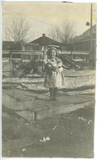 1920s Photo Colorado Somerset Gunnison Darling Little Girl With Doll House Yard
