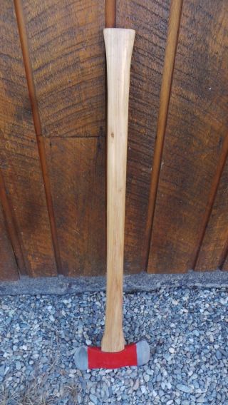 Antique Hewing Double Bit Axe Head 9 " Long Blade By 4 1/2 " Tool Wooden Handle