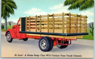 1940s Phoenix Az Advertising Postcard Allison Steel Mfg Co Stake Body For Trucks