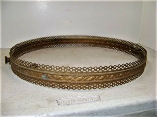 Antique Brass 14 " Shade Ring For Hanging Library Oil Lamp