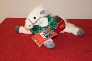 Wells Fargo Grace Horse White Holiday Wreath Plush Pony 2003 Stuffed 11 " Toy