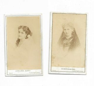 15a - Two Antique Cdv Cards By C H Reutlinger Paris France Adelina Patti &