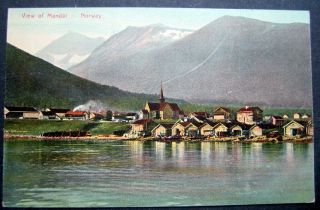 Norway View Of Mandal Early 1900s