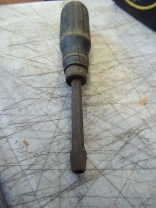 Vintage Antique Old Wood Handle Hex Wrench Nut Driver 57/8 " Long Hand Tool