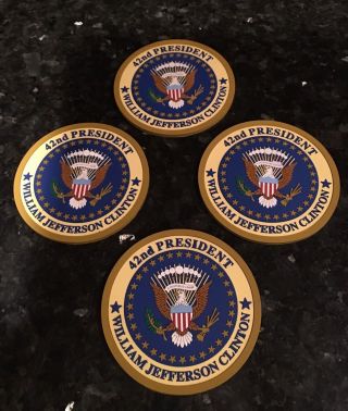 Bill Clinton Presidential Seal Embossed Rubber 42nd President Coaster