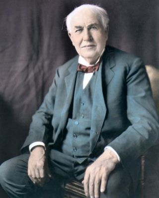 Thomas Alva Edison Inventor Scientist Businessman 8x10 " Hand Color Tinted Photo