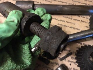 Blacksmith Drill SMALL PARTS,  SPINDLE cast iron antique anvil forge interest 6