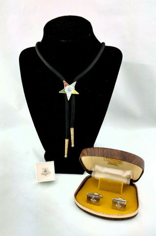 Vintage 1950 - 1970 ' s Masonic Freemason Order of Eastern Star Mens Jewelry 8