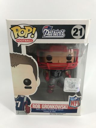 Pop Funko.  England Patriots Rob Gronkowski 21 - Damage Box