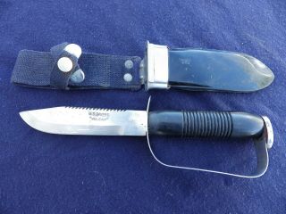 Us Divers " Vulcan " Knife With Sheath Vintage