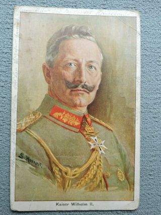 1915 Wwi Postcard Kaiser Wilhelm Ii