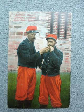 1916 Wwi Postcard German Soldiers Smoking