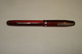 Vintage Esterbrook Chrome & Red Sj Model 4 3/4 " Inch Fountain Pen 9668 Nib