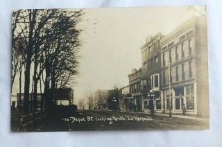 Real Photo Postcard La Harpe Depot Street Illinois View Ills Ill Antique