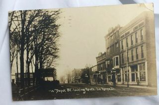Real Photo Postcard La Harpe Depot Street Illinois View Ills Ill Antique 2