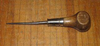 Vintage Wood Handle Scratch Awl Scribe Hole Starter Unmarked