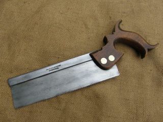 Antique Victorian English Steel Back Dovetail Tenon Saw By William Marples C1870