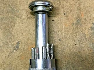 Vintage Stanley Yankee Push Drill No 41 W/ 10 Drill Bits USA 7