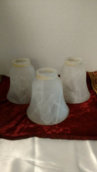 Frosted Glass Light Shade/ Bell Shaped For Ceiling Fan Or Fixture Set Of 3