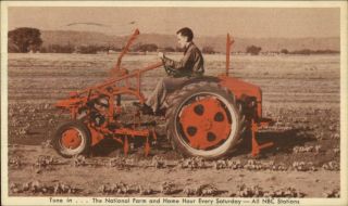 Allis - Chalmers Farming Tractor Model G Nbc Radio Adv Postcard