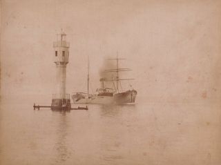 Albumen Photograph Middle East Egypt 1880 Lighthouse