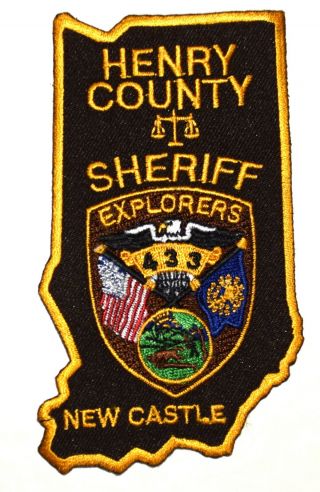 Henry County – Explorers - Indiana In Sheriff Police Patch – State Shape