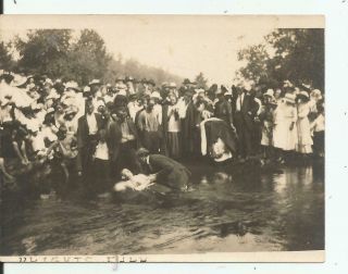Photo Black Negro River Baptism - White Man Baptized? Early 1900s